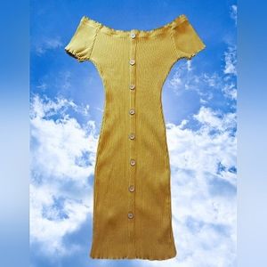 Off the Shoulder Yellow Dress